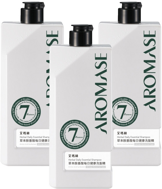 AROMASE 艾瑪絲 草本胺基酸每日健康洗髮精, 520ml, 3瓶
