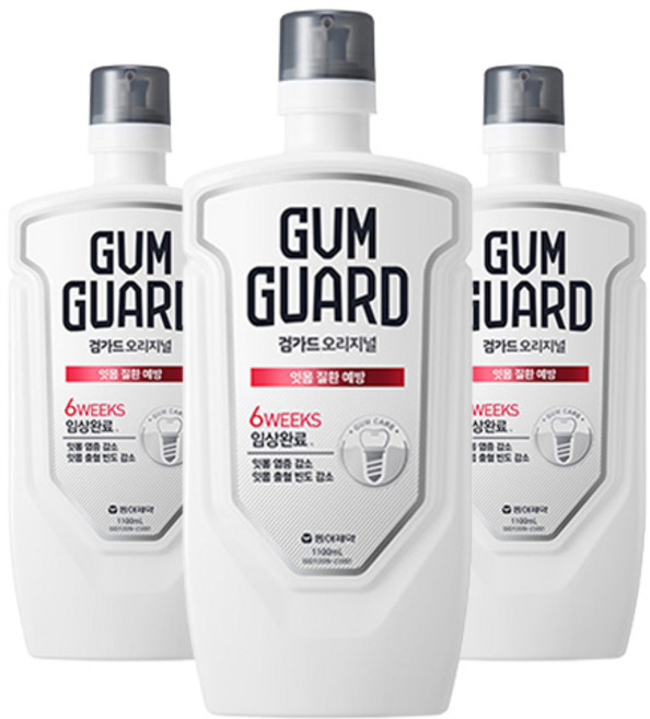 검가드 오리지널 구강청결제, 1.1L, 3개