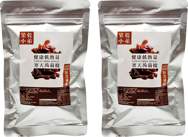 果乾小弟 寒天蒟蒻條 Q彈咀嚼力 增加飽足感 膳食纖維 高纖 全素可用 喝茶 喝酒必備 低熱量, 90g, 2包