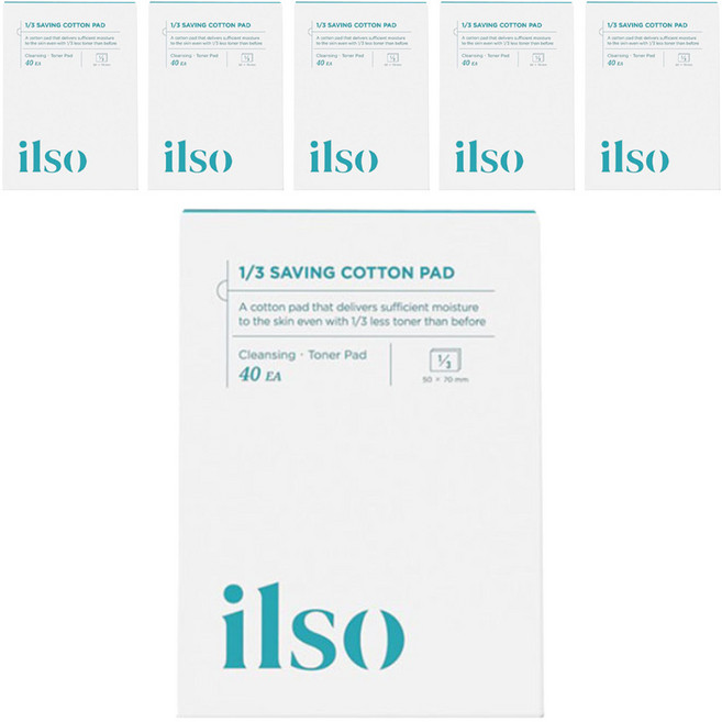 일소 1/3 세이빙 코튼 패드, 40개입, 6개