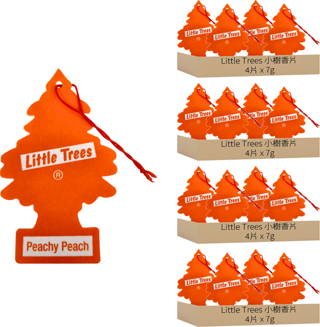 Little Trees 小樹香片 香氛卡, 水蜜桃, 7g, 16片