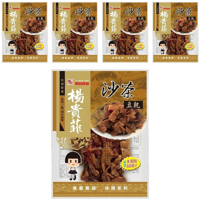 德昌 非基改豆乾 沙茶, 100g, 5包