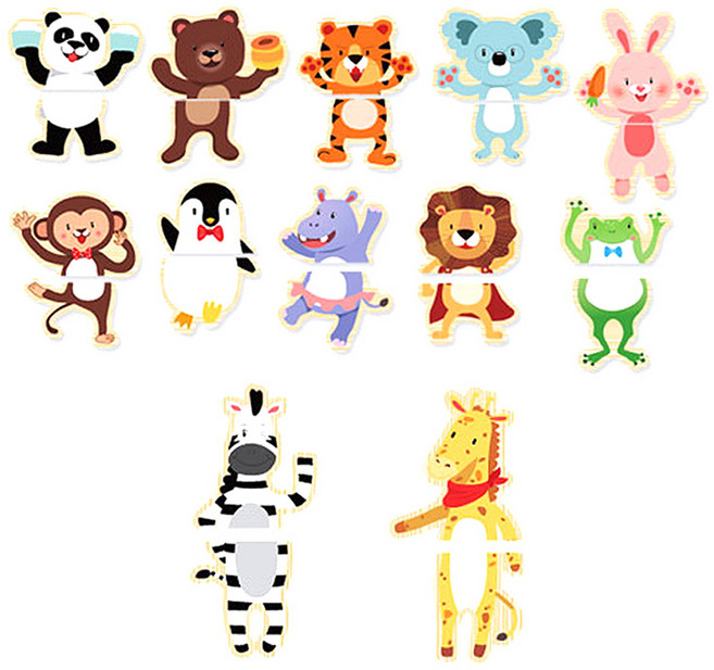 맘스보드 OPP 동물 자석 퍼즐, 1개, 24피스