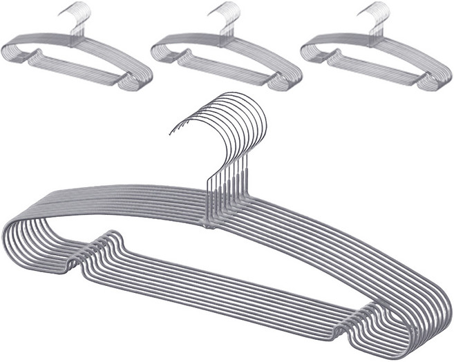 코멧 코팅 논슬립 옷걸이, 그레이, 40개
