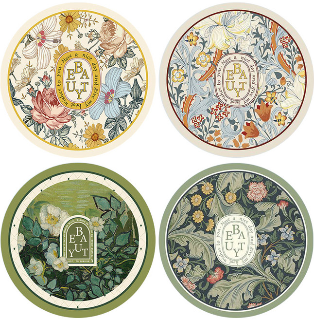 바른리빙 블랑슈 원형 냄비받침대 4종 세트, 혼합색상, 1세트