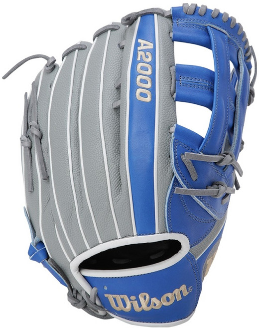 윌슨 KOR A2000 1799 외야수 글러브 좌투용 WTA2024KR99GRBL, 블루, 1개