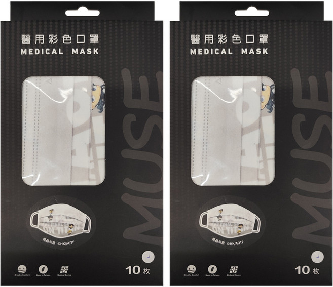 ABIS 進擊的巨人 成人平面醫用口罩 17.5 x 9.5cm, 進擊的巨人 多色, 10片, 2盒