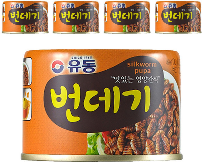 유동 번데기 통조림, 130g, 5개