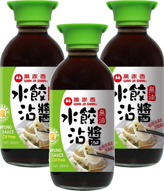 萬家香 無油水餃沾醬, 200ml, 3瓶