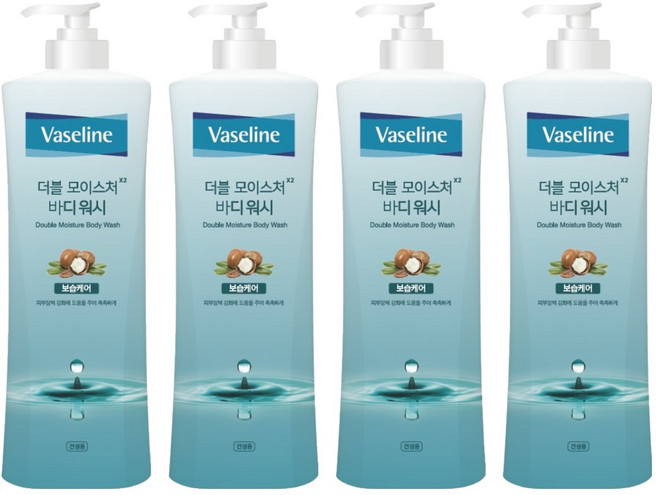 애경바세린 더블 모이스처 바디워시, 800ml, 4개