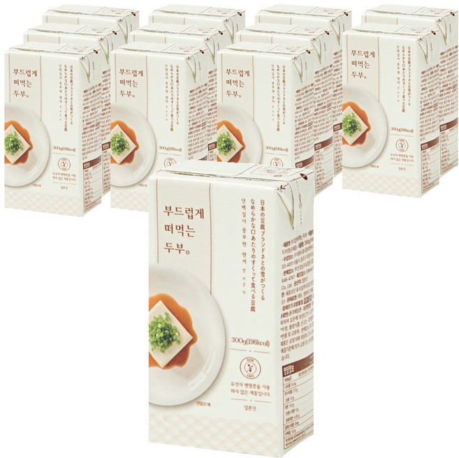 부산우유 부드럽게 떠먹는 두부, 300g, 12개