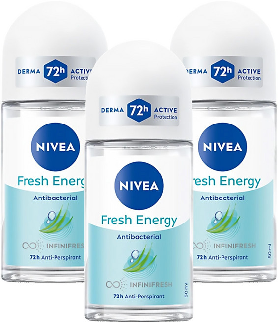 NIVEA 妮維雅 止汗爽身乳液 清新舒涼, 50ml, 3件