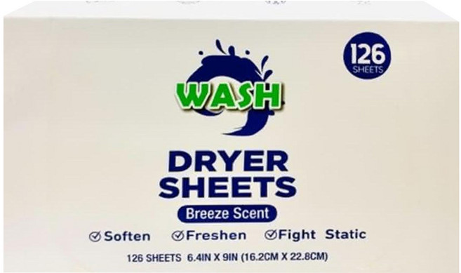 WASH 渦洗去靜電烘衣紙, 白色, 1盒