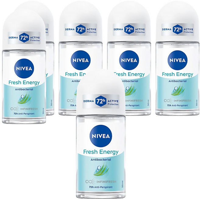 NIVEA 妮維雅 台灣公司貨 止汗爽身乳液 清新舒涼, 50ml, 6件