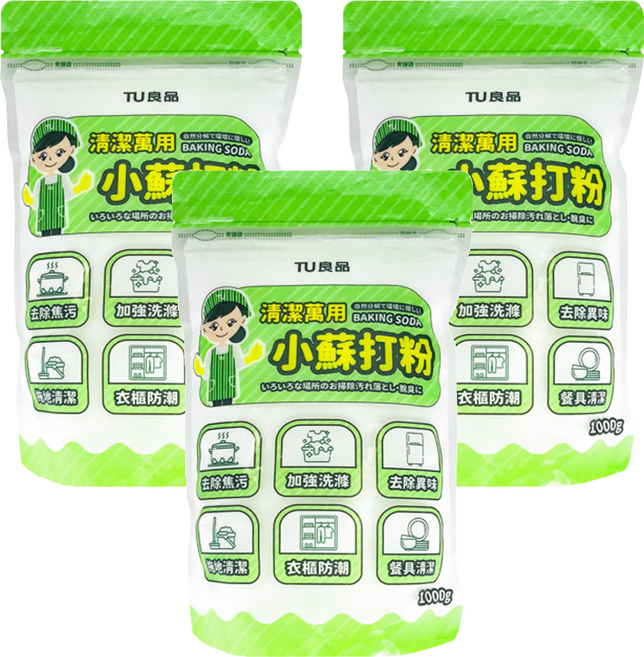TU 良品 小蘇打粉, 1kg, 3包
