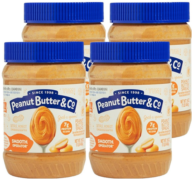 피넛버터앤코 스무스 땅콩버터잼, 454g, 4개