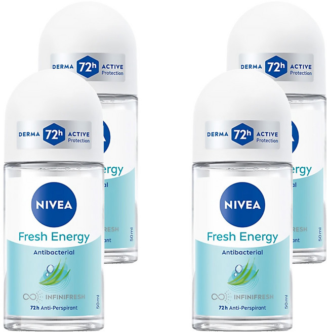 NIVEA 妮維雅 台灣公司貨 止汗爽身乳液 清新舒涼, 50ml, 4件