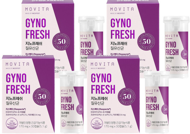 지노프레쉬 질유산균 50억, 30정, 4개