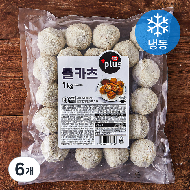 식자재왕 플러스 볼카츠 (냉동), 1kg, 6개