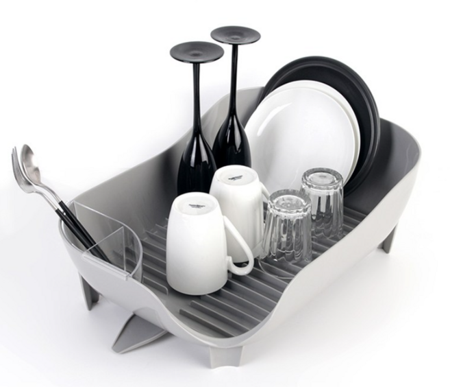 리빙해피 어라운드 식기건조대, 1단, 라이트그레이, 1개