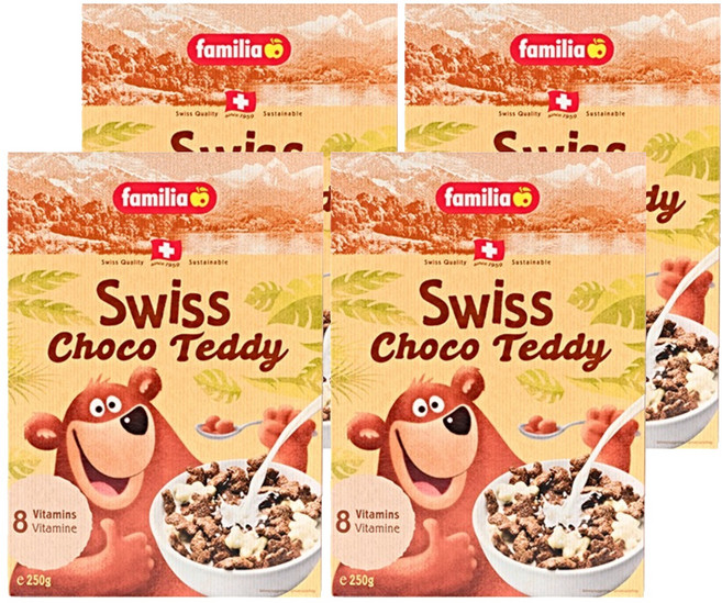 패밀리아 스위스 초코 시리얼, 250g, 4개