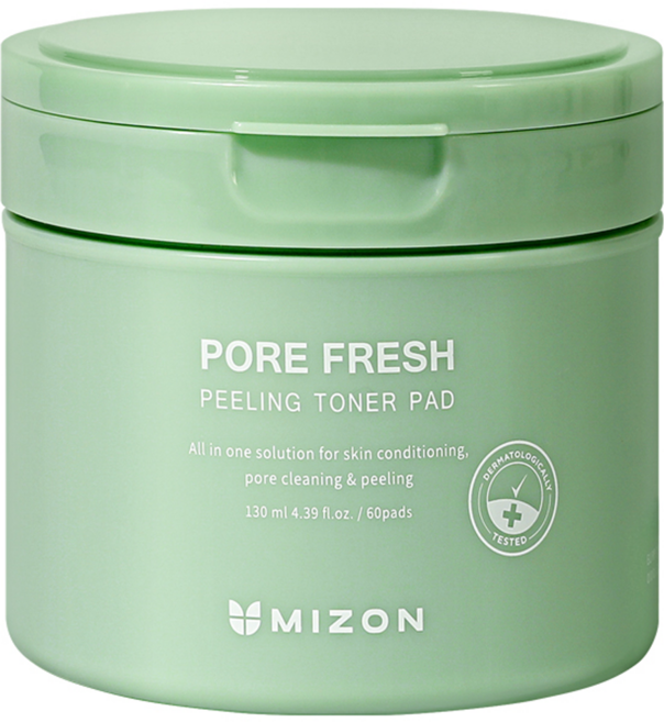 MIZON 毛孔清爽去角質化妝水棉片 60p, 60枚入, 1個