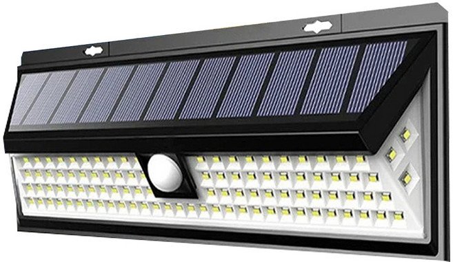 WIDE VIEW 118LED太陽能雷達遙控感應燈, 黑色, 1個