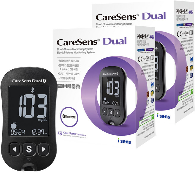 케어센스 듀얼 개인용 혈당케톤측정기, GM01HAC, 2개