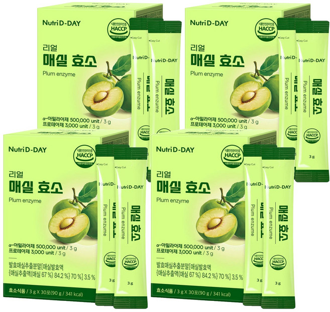 뉴트리디데이 리얼 매실효소 30p, 90g, 4개
