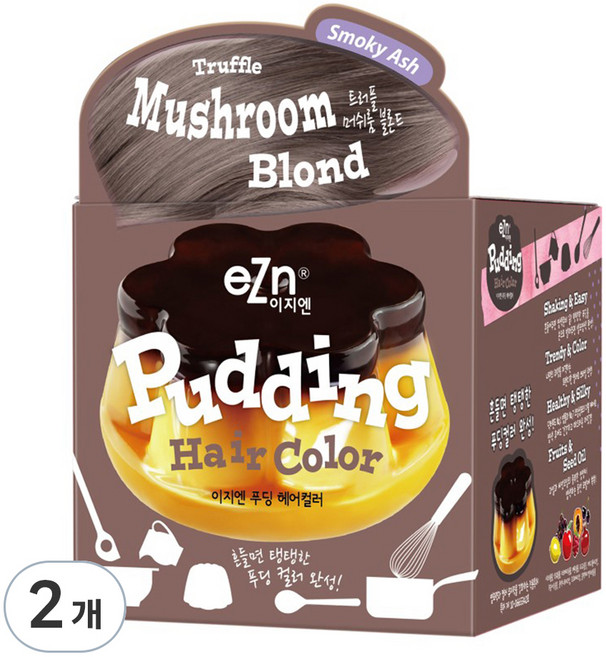 eZn 쉐이킹 푸딩 헤어컬러 염모제, 트러플머쉬룸블론드, 2개