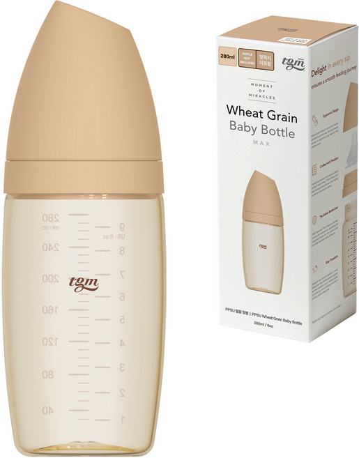 티지엠 PPSU 밀알 젖병, 탠브라운, 280ml, 1개
