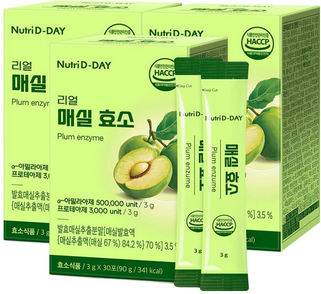 Nutri D-DAY Real 梅子酵素 30入, 90g, 3個