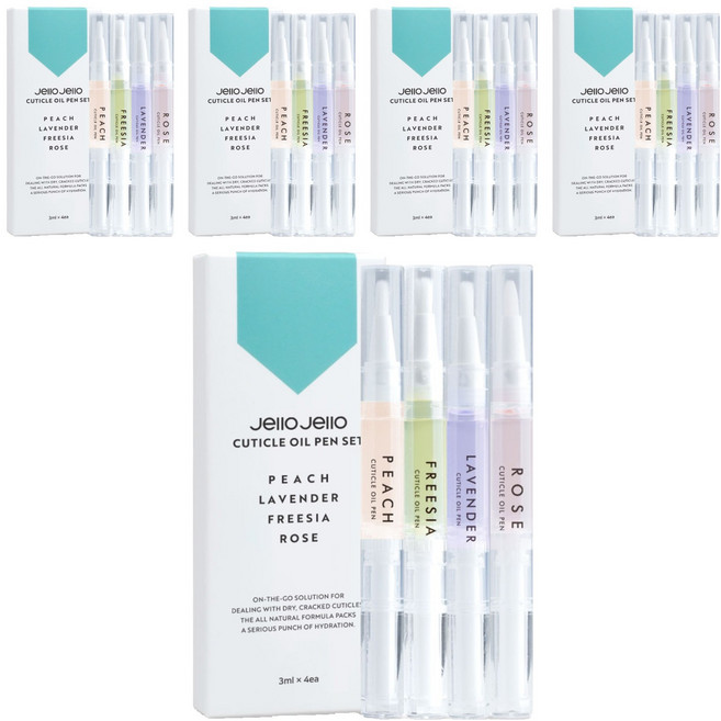 젤로젤로 큐티클 네일 오일펜 4종 세트, 12ml, 5개