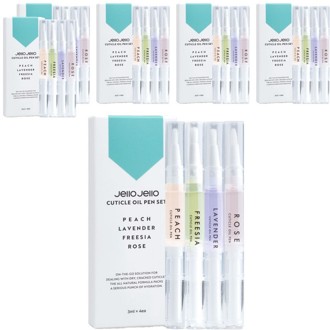 젤로젤로 큐티클 네일 오일펜 4종 세트, 12ml, 6개