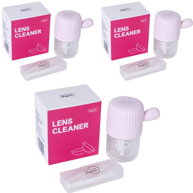 바른생활이야기 렌즈 세척통, 핑크, 3개