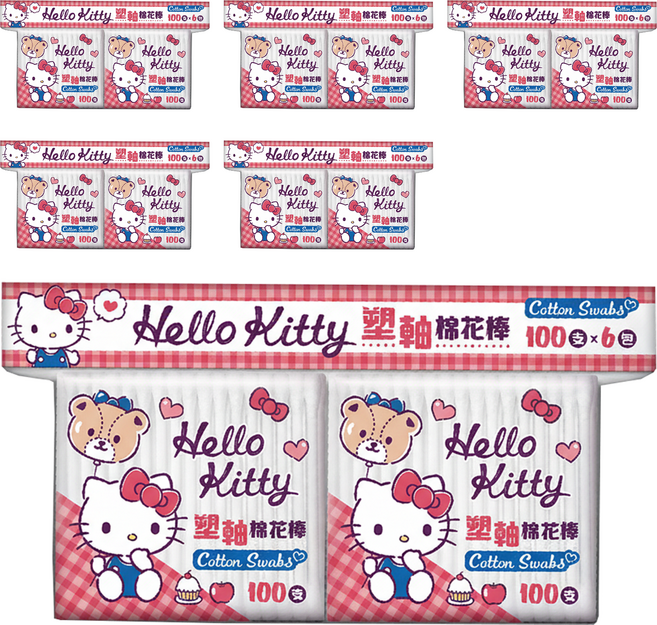 Hello Kitty 凱蒂貓 塑軸棉花棒, 36包, 100支