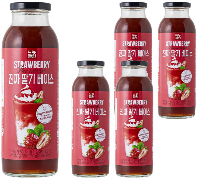 다농원 진짜 딸기베이스, 950g, 5개