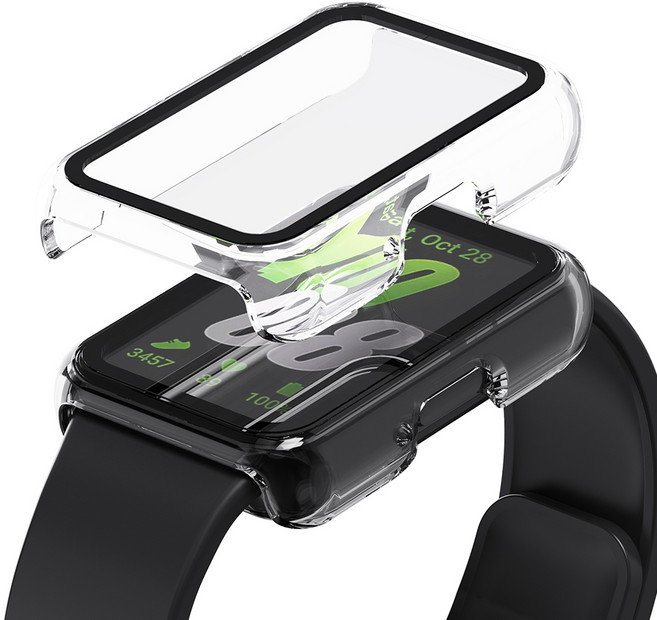 칸탐 갤럭시 핏3 호환 풀커버 강화유리 케이스 2p 세트, 투명+투명, 1개