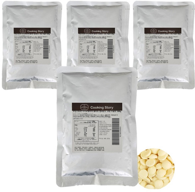 카카오네이처 화이트 컴파운드 코팅 초콜릿, 500g, 4개