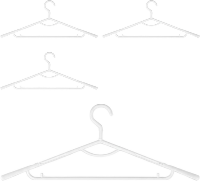 Axis 艾克思 台灣製典藏護肩伸縮塑膠衣架 4個, 1組