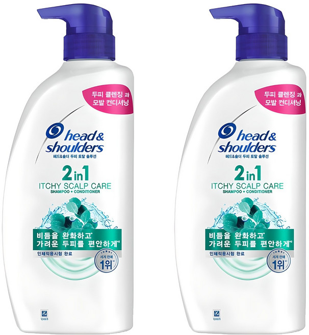 헤드앤숄더 2in1 가려운 두피케어 컨디셔너 겸용 샴푸 상쾌한향, 800ml, 2개