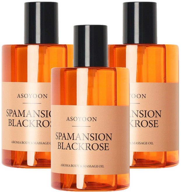 아소윤 스파맨션 바디 마사지 오일 블랙로즈, 3개, 400ml