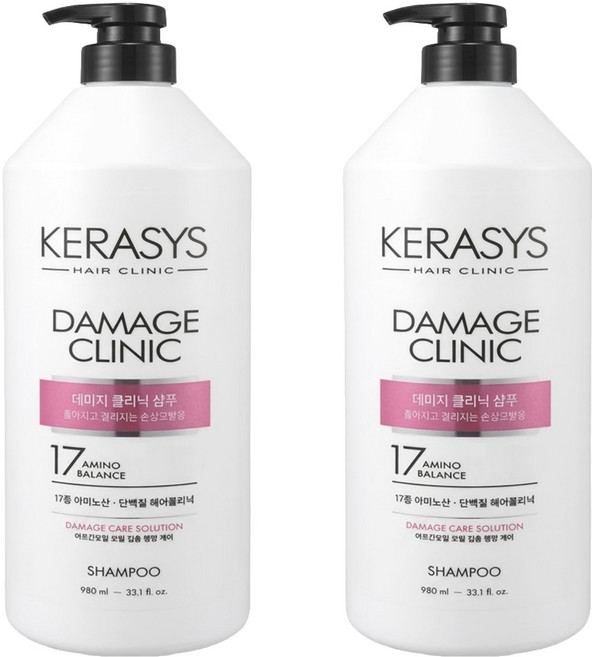 KERASYS 可瑞絲 植萃系抗損系列洗髮精 重度受損髮質適用 花香, 980ml, 2瓶