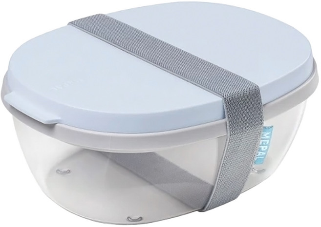 MEPAL ellipse沙拉保鮮盒 1.3L 3 compartments BPA-Free, 藍色, 1個