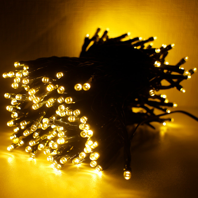 21세기트랜드 태양열 USB 꼬마 전구 200구 22m, 노랑(전구색), 22m, 1개