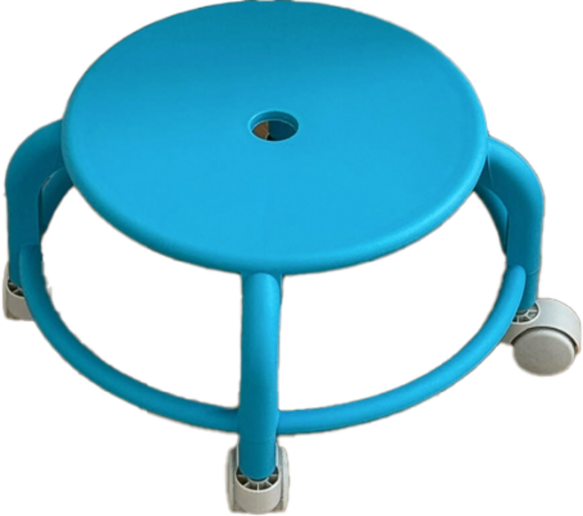 인아름 부드러운 앉은뱅이 바퀴 의자, 피코크 블루, 1개