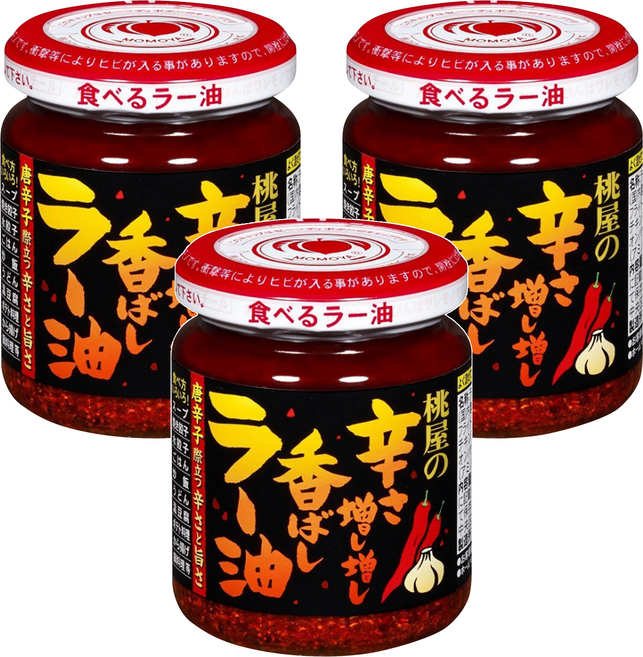 桃屋 蒜香辣油 加強版, 105g, 3罐