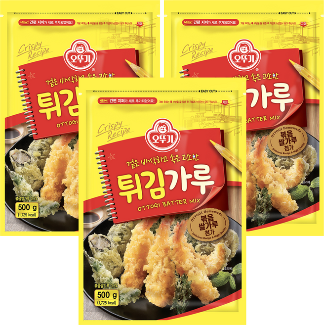 오뚜기 튀김가루, 500g, 3개
