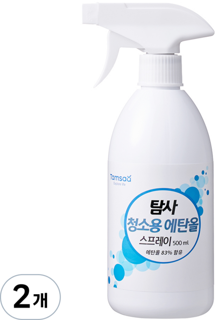 탐사 청소용 83% 에탄올 스프레이, 2개, 500ml