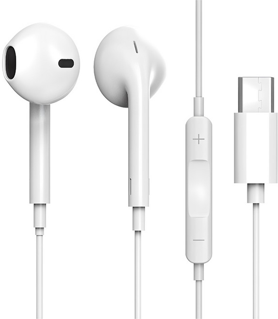 프라임큐 C타입 오픈형 유선 이어폰, PR-ER100, 화이트